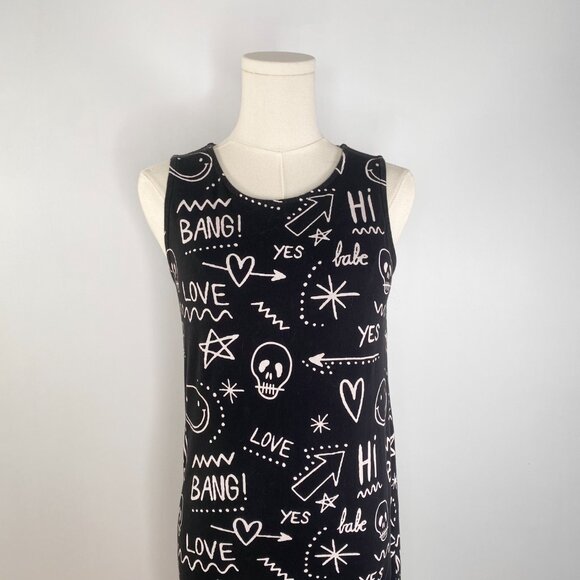 ASOS - Black Graffiti Graphic Print Dress - Picture 4 of 7